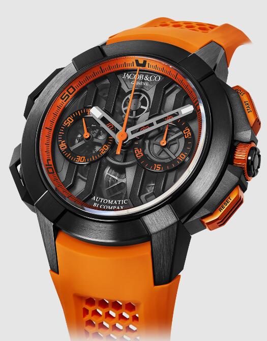 Jacob & Co Replica watch EPIC X CHRONO 44MM - BLACK TITANIUM - ORANGE INNER RING EC430.21.AB.AA.ABRUA